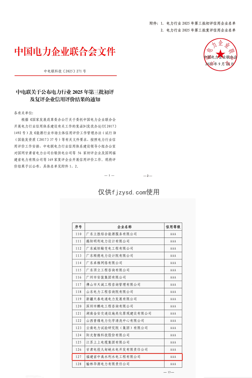 【中禹快讯】以诚信铸基石，再获电力信用AAA等级(图1)